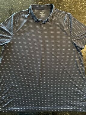 RHONE Navy Polo with White Micro Dots